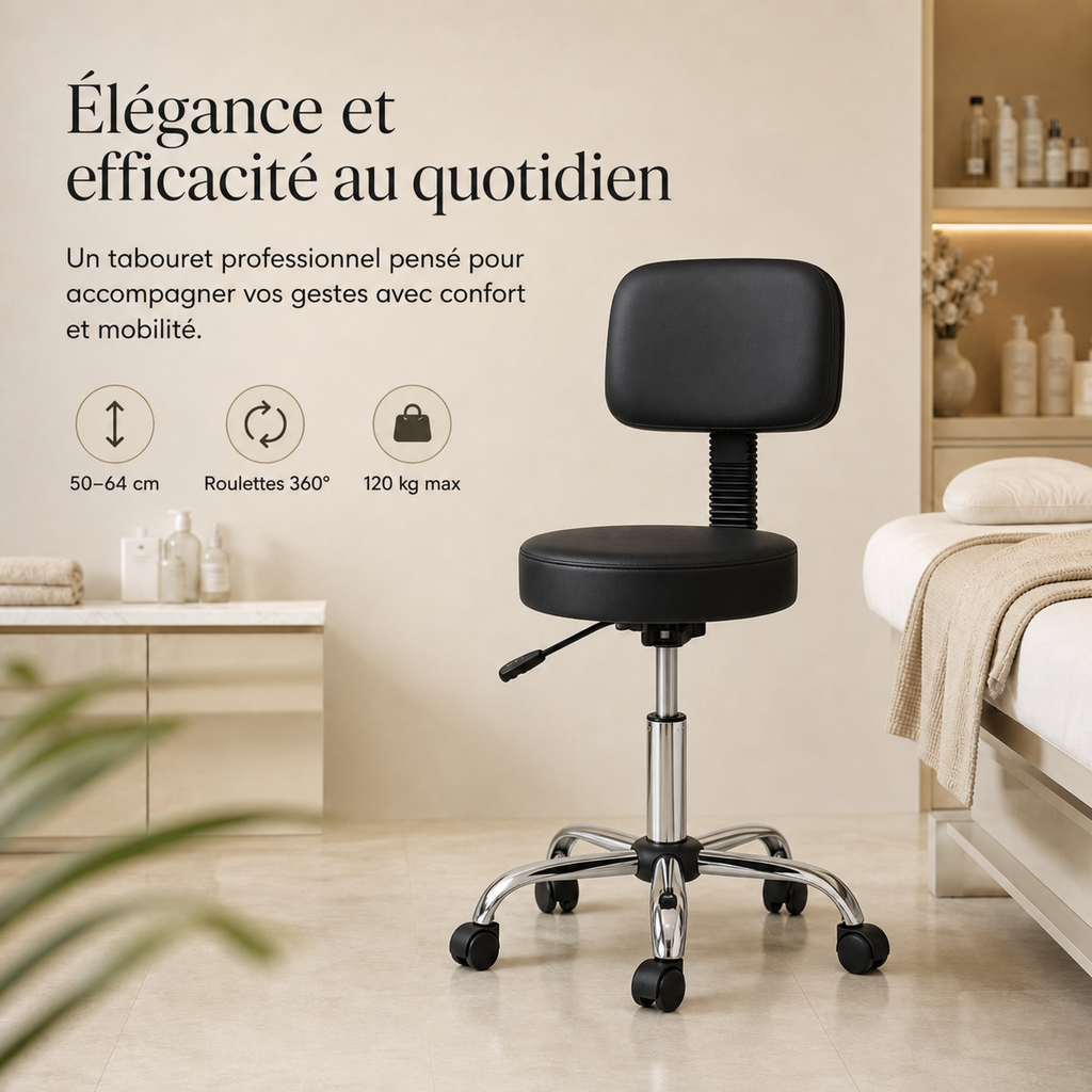 Noir | Tabouret de massage
