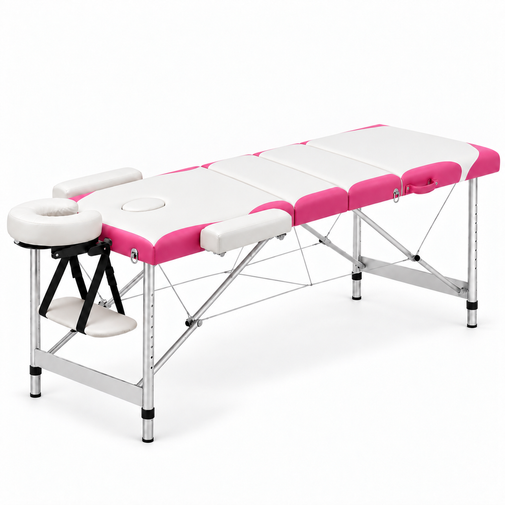 Blanc et rose | Table de massage
