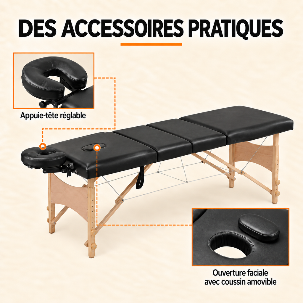Noir | Table de massage