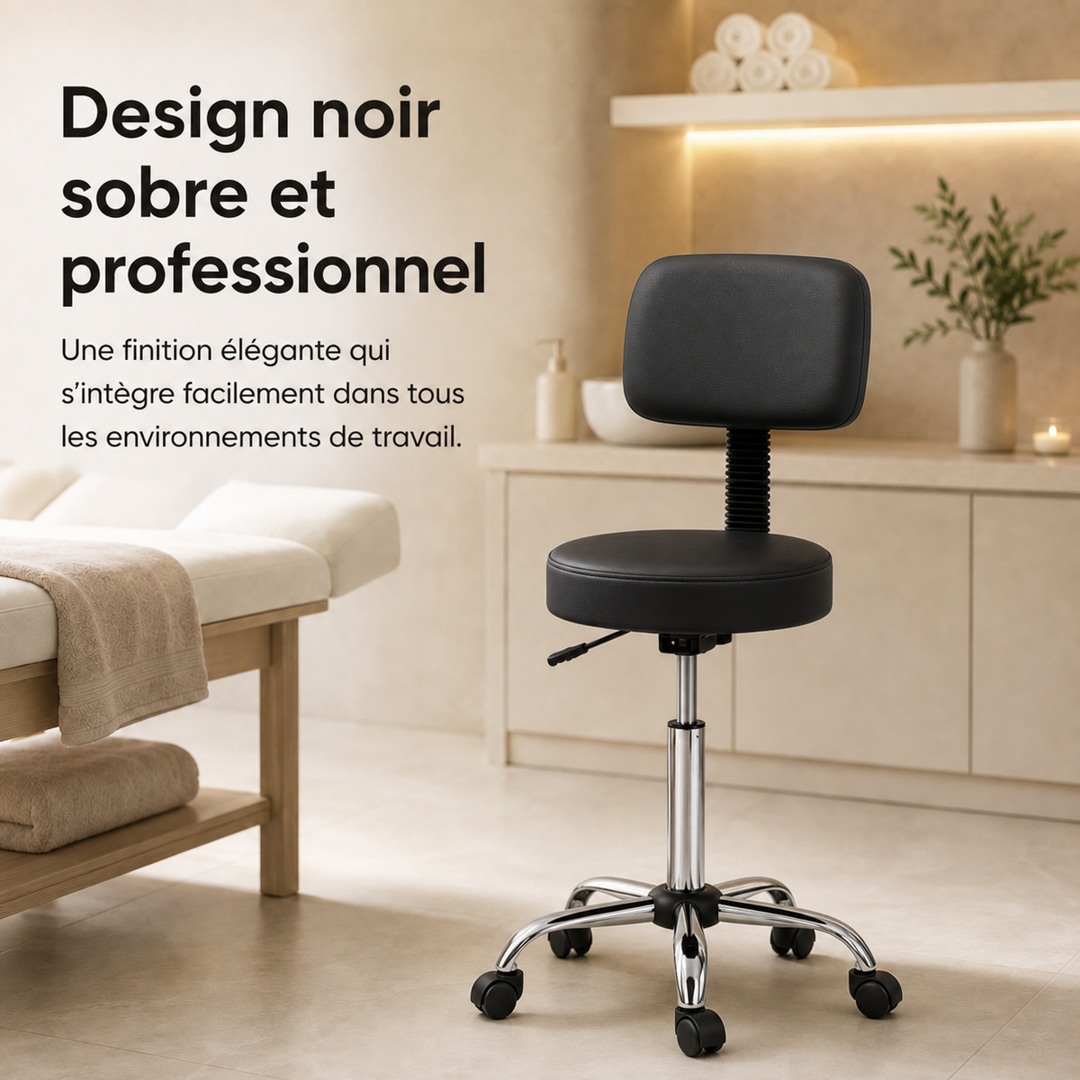 Noir | Tabouret de massage