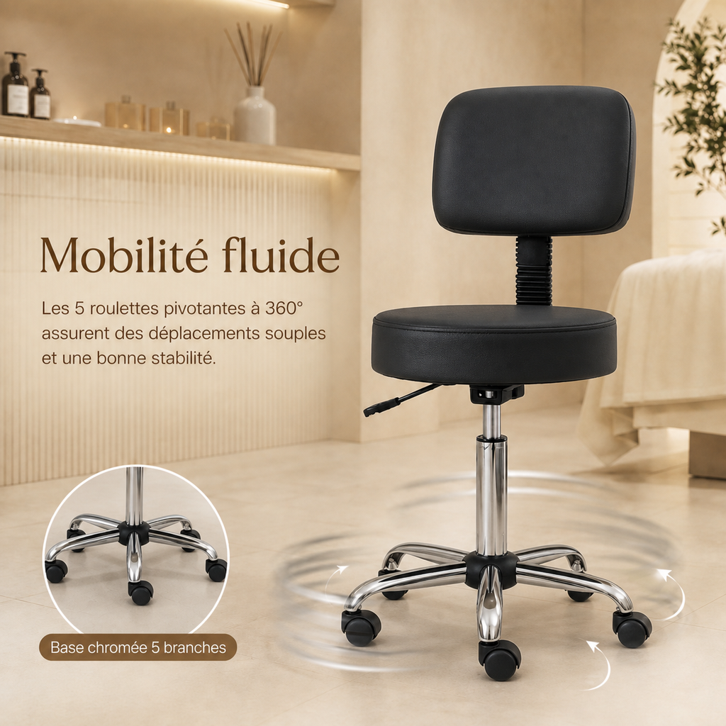 Noir | Tabouret de massage