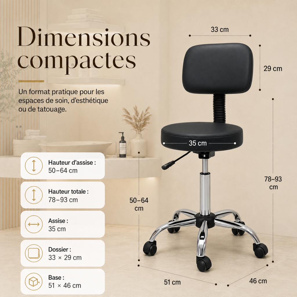Noir | Tabouret de massage
