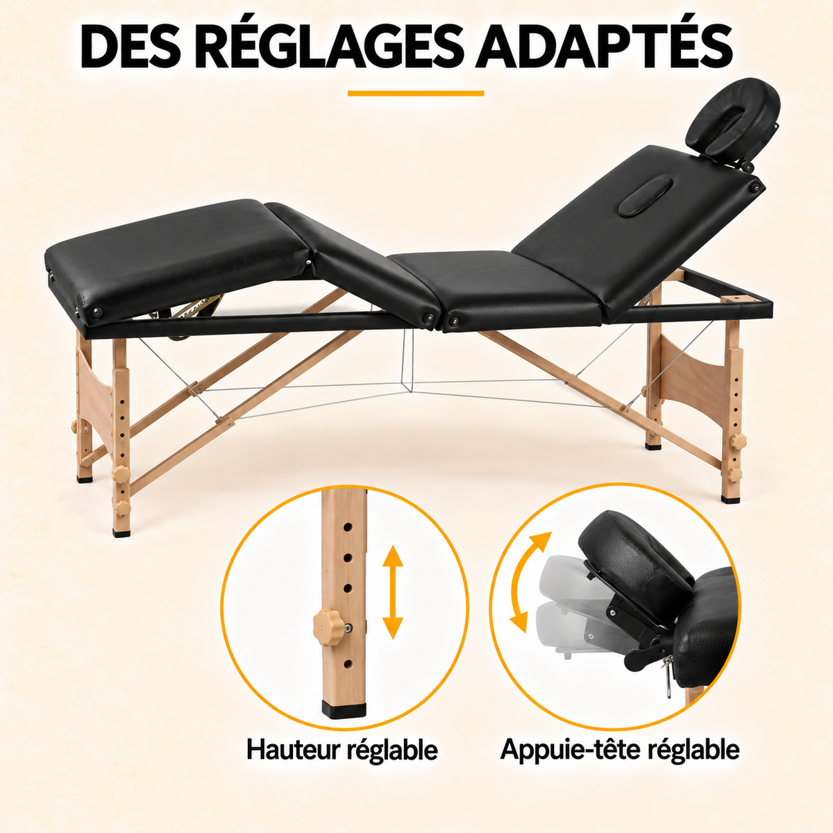 Noir | Table de massage