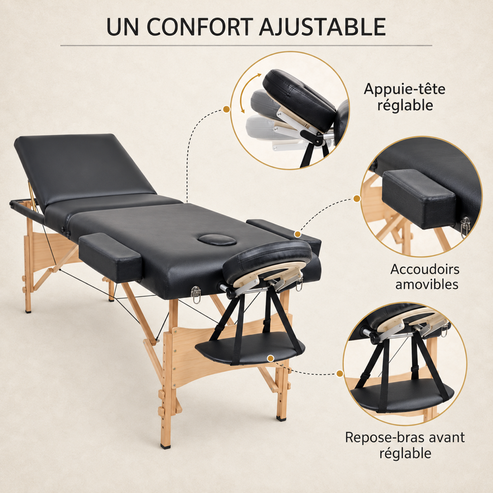 Noir | Table de massage