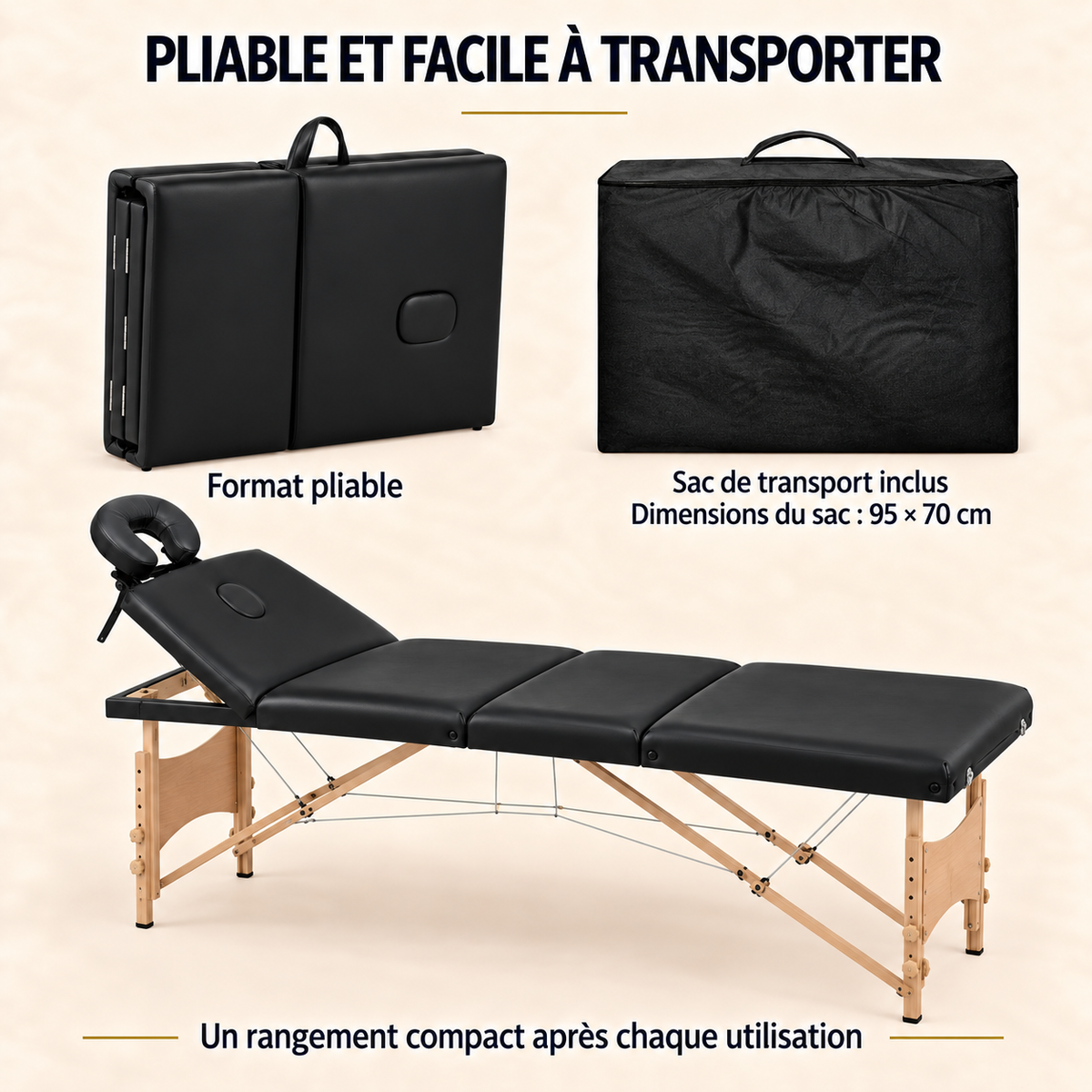 Noir | Table de massage