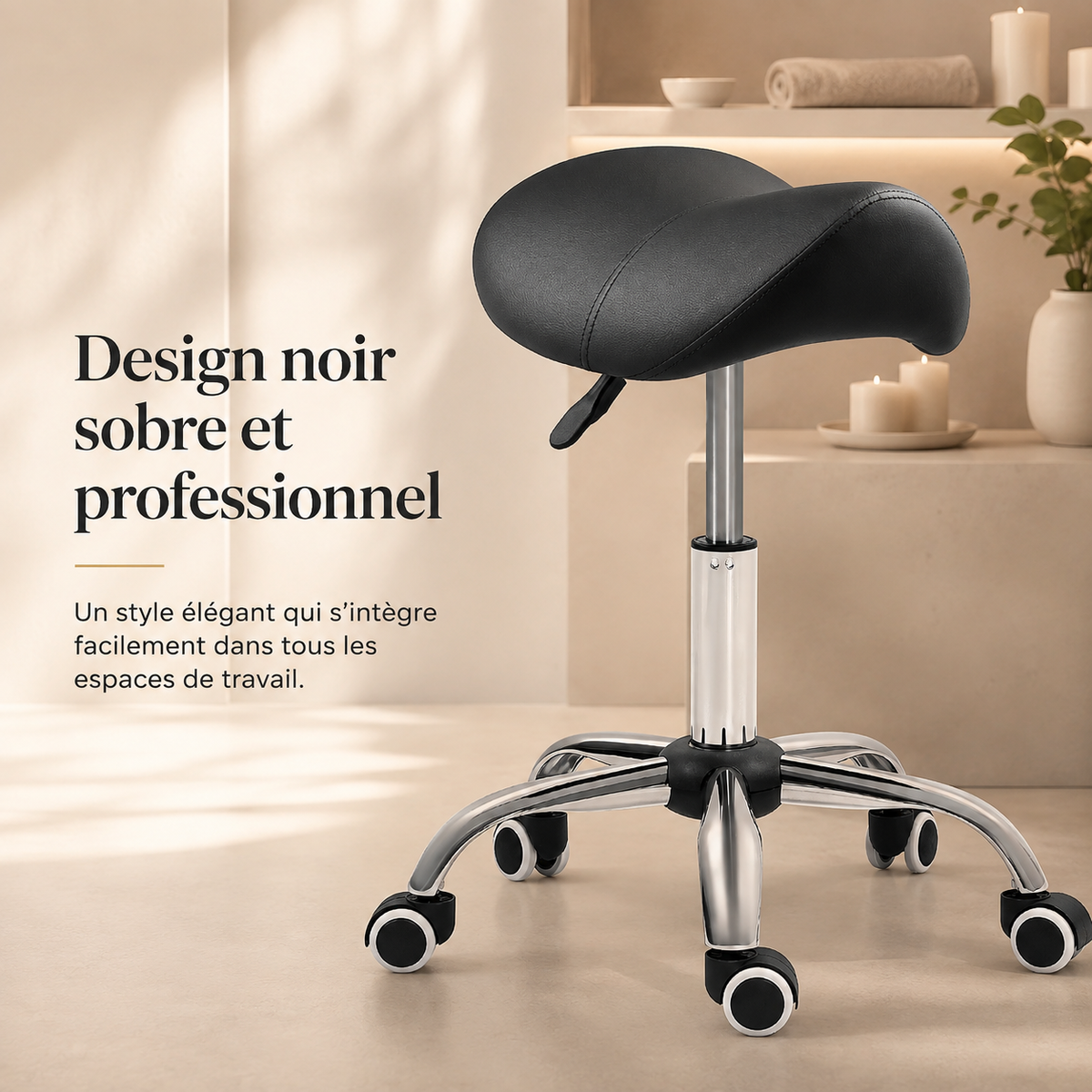 Noir | Tabouret de massage