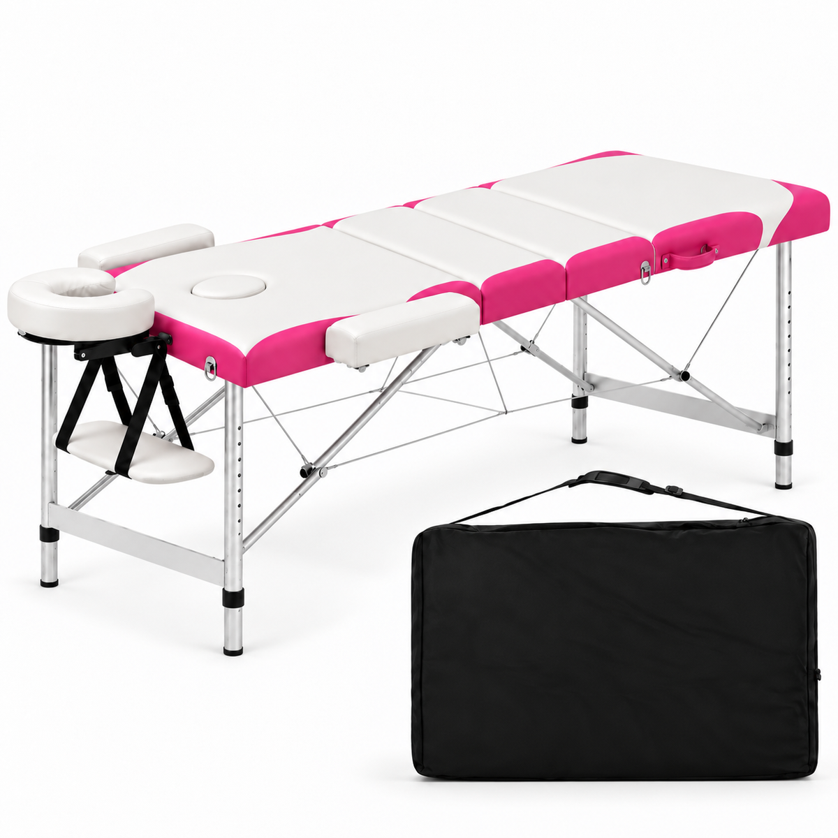 Blanc et rose | Table de massage