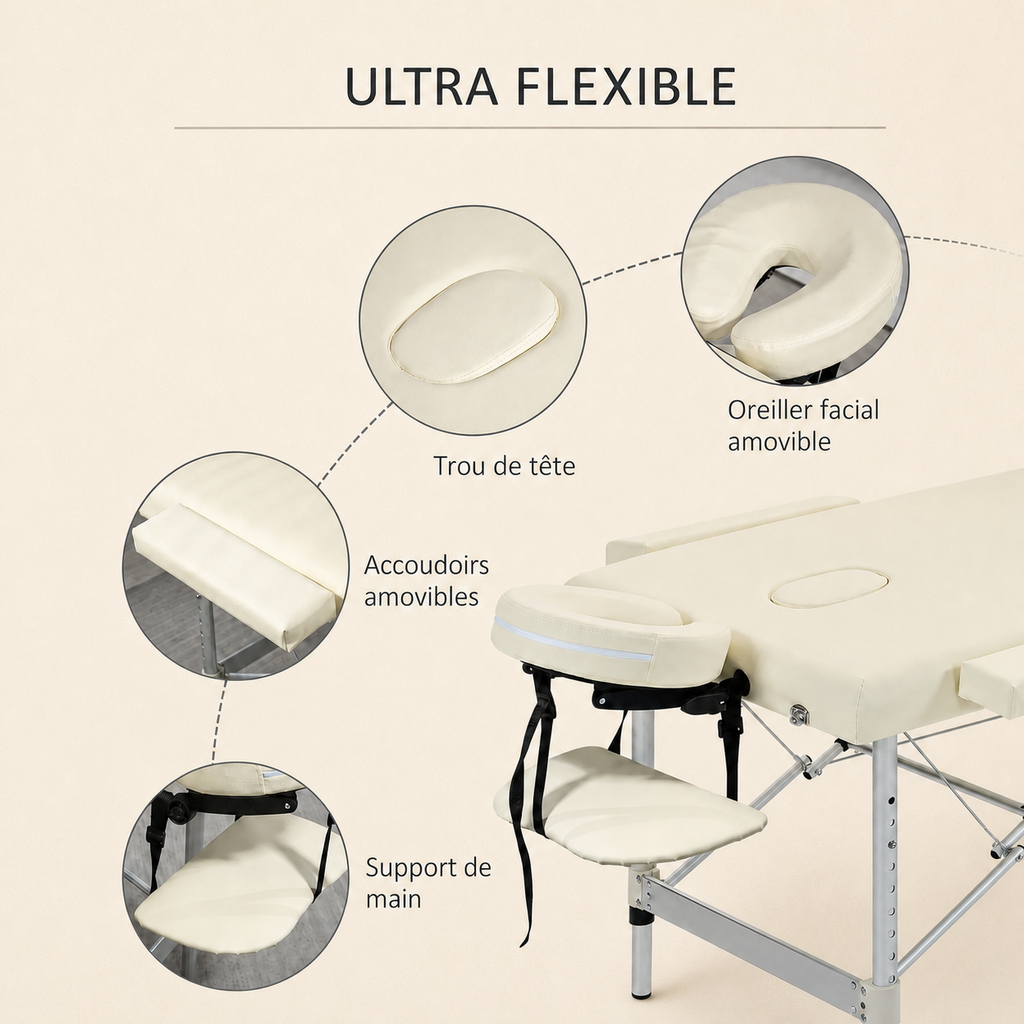 Crème | Table de massage