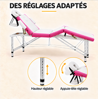 Blanc et rose | Table de massage