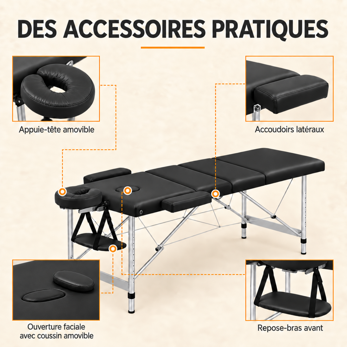 Noir | Table de massage