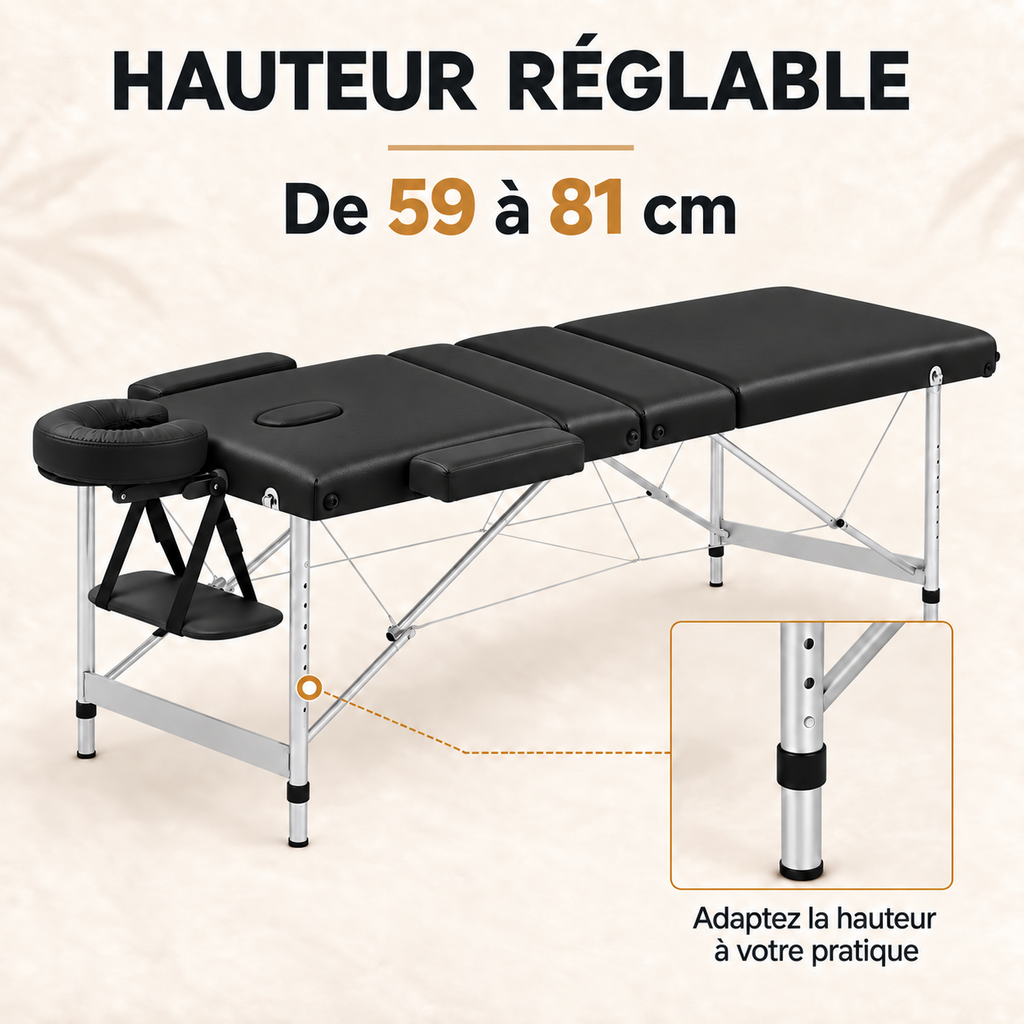 Noir | Table de massage