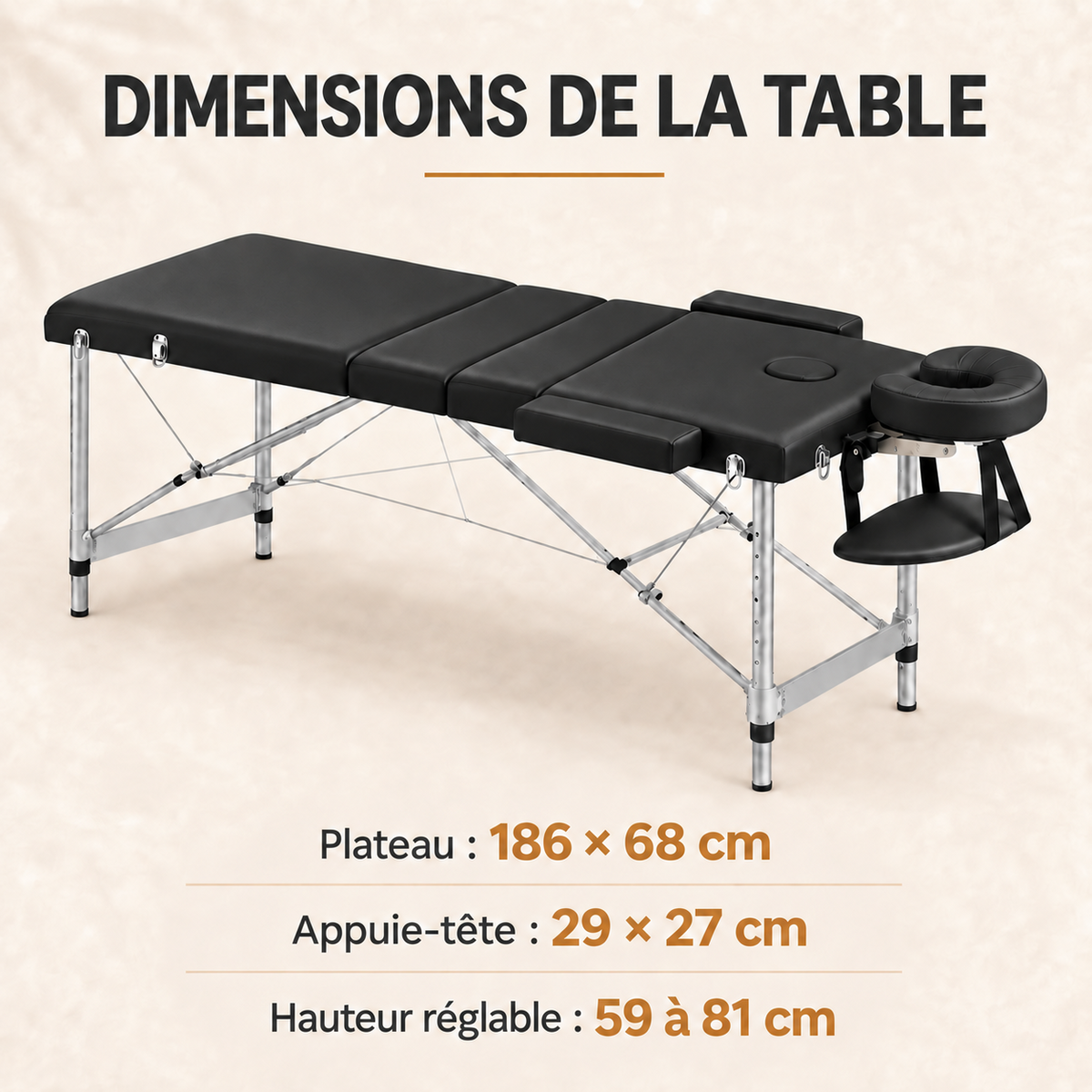 Noir | Table de massage