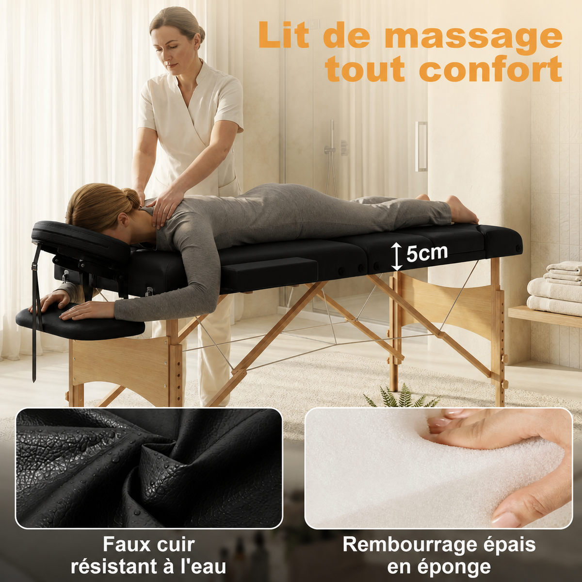 Noir | Table de massage